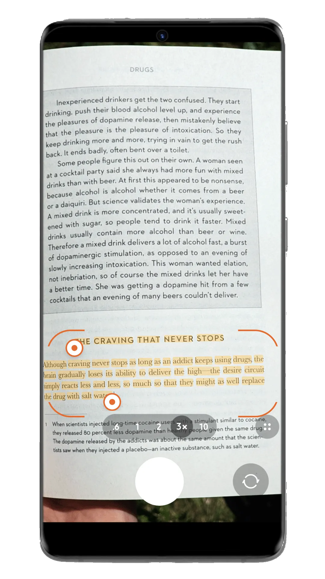 Camera capture with a detection box over a marked passage